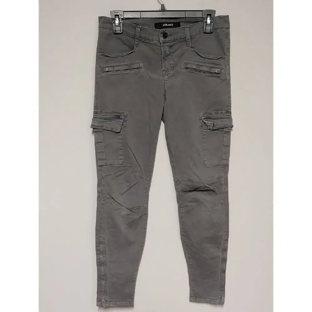 J Brand Gray Cargo Skinny Jeans with Utility Pockets